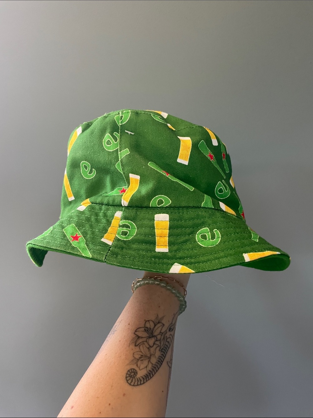 Green Beer-Print Bucket Hat - HEINEKEN